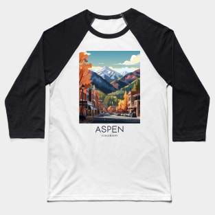 A Pop Art Travel Print of Aspen - Colorado - US Baseball T-Shirt